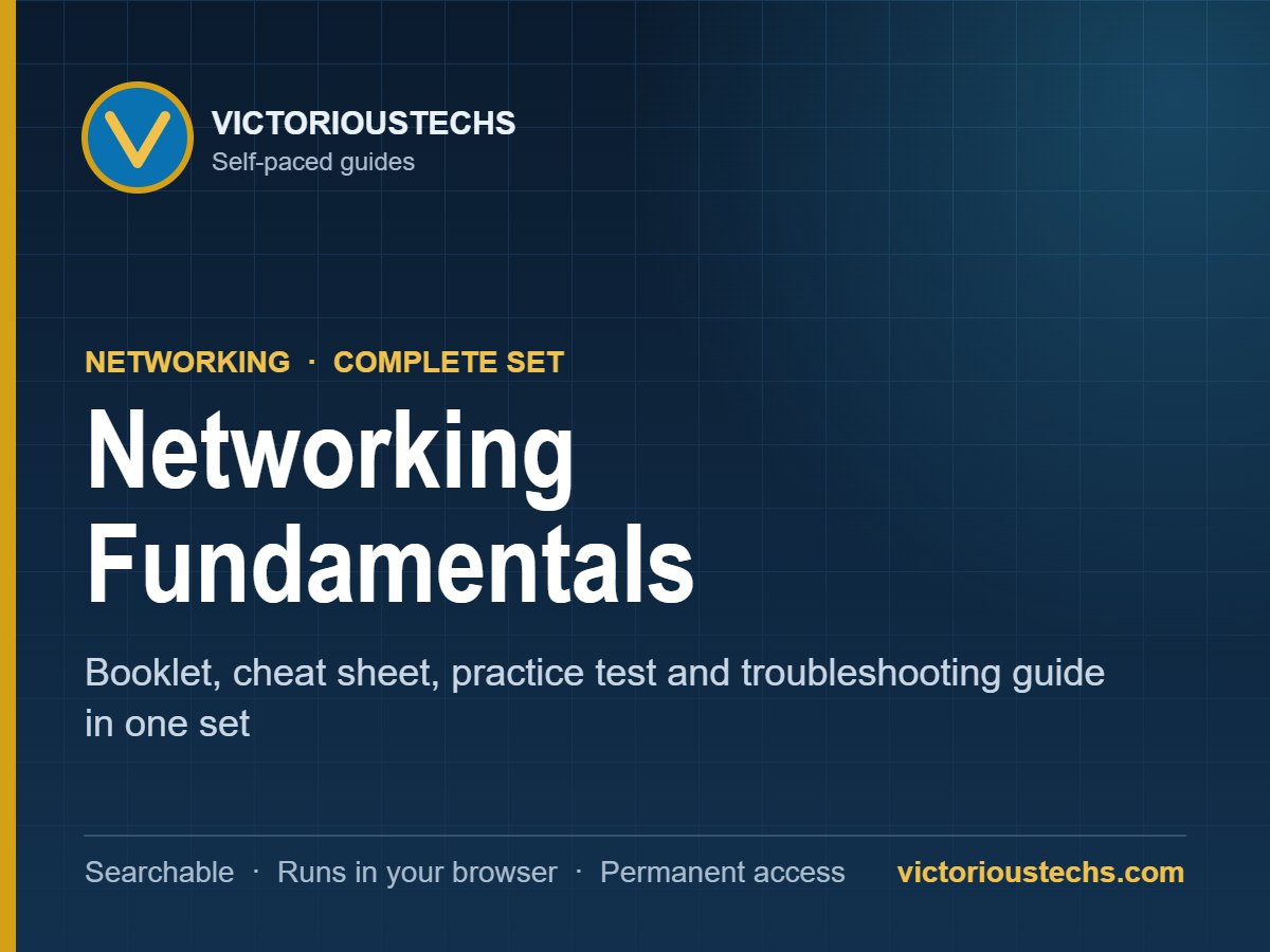 Networking Fundamentals guide cover from VictoriousTechs