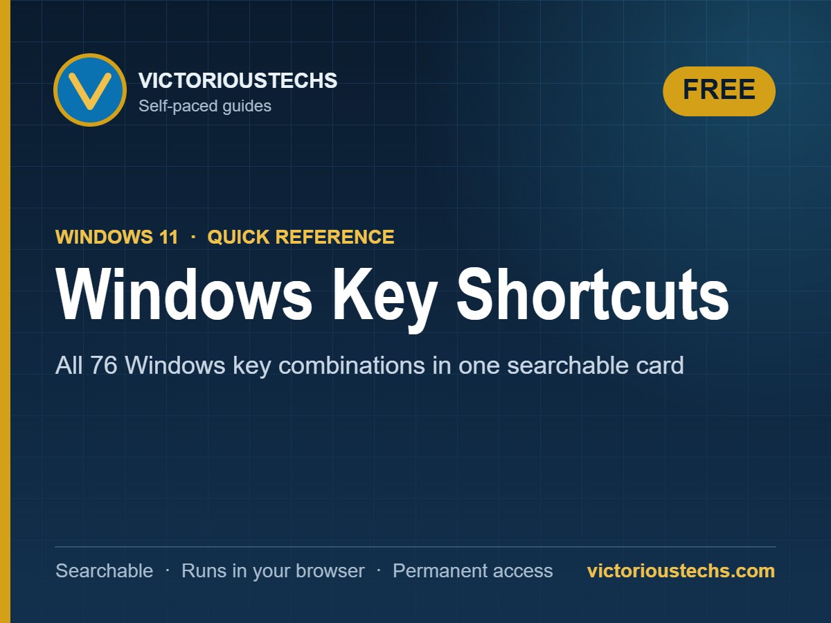 Windows Key Shortcuts guide cover from VictoriousTechs